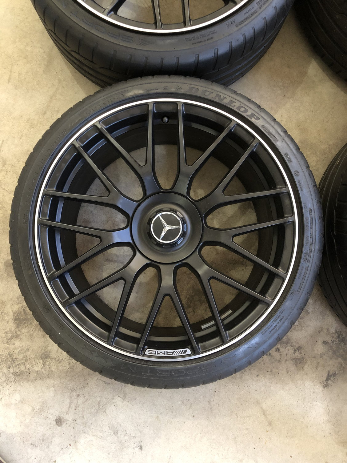 Genuine Mercedes-Benz C63 AMG 19” Wheel & Tire Set – Matte Black